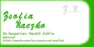 zsofia maczko business card
